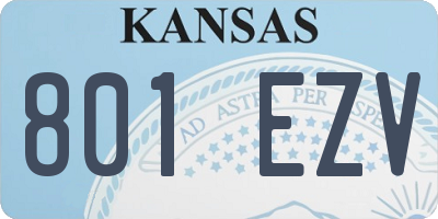 KS license plate 801EZV