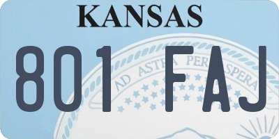 KS license plate 801FAJ