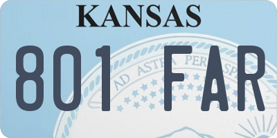 KS license plate 801FAR