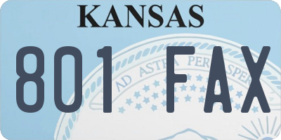 KS license plate 801FAX