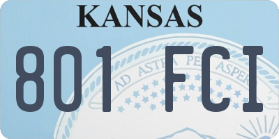 KS license plate 801FCI