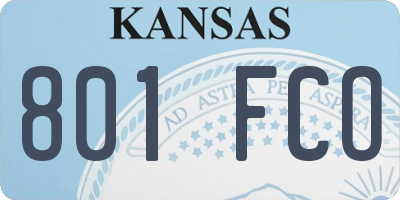 KS license plate 801FCO