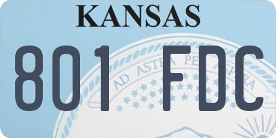 KS license plate 801FDC