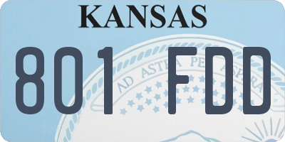 KS license plate 801FDD