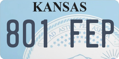 KS license plate 801FEP