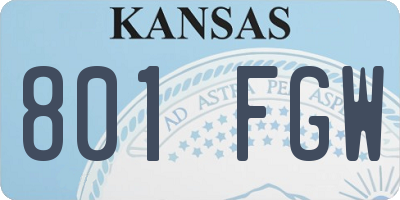 KS license plate 801FGW