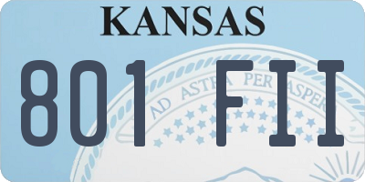 KS license plate 801FII