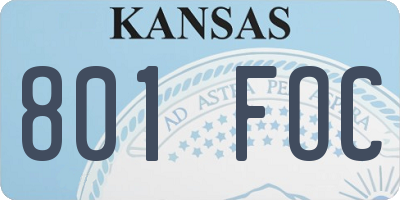 KS license plate 801FOC