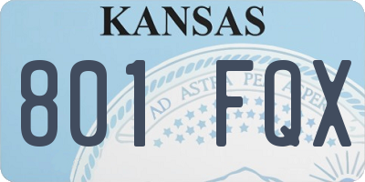 KS license plate 801FQX