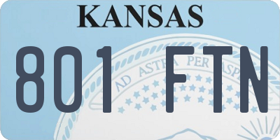KS license plate 801FTN