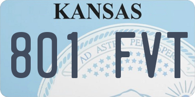 KS license plate 801FVT