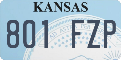 KS license plate 801FZP