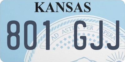 KS license plate 801GJJ