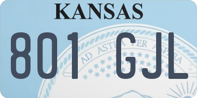KS license plate 801GJL