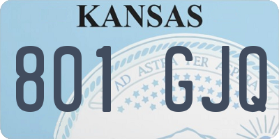 KS license plate 801GJQ