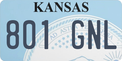KS license plate 801GNL