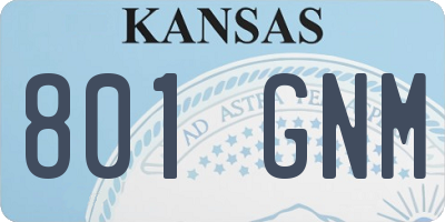 KS license plate 801GNM