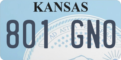 KS license plate 801GNO