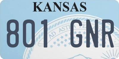 KS license plate 801GNR