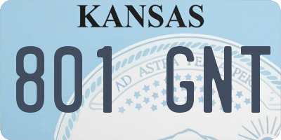 KS license plate 801GNT