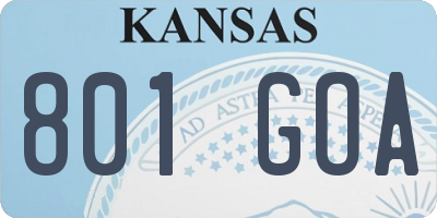 KS license plate 801GOA