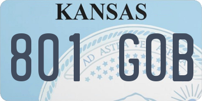 KS license plate 801GOB