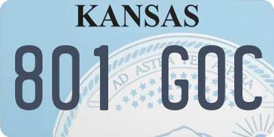 KS license plate 801GOC
