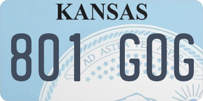 KS license plate 801GOG
