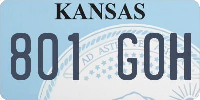 KS license plate 801GOH