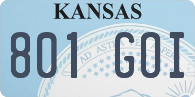 KS license plate 801GOI