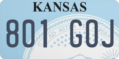 KS license plate 801GOJ