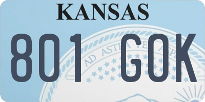 KS license plate 801GOK