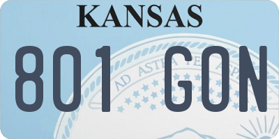 KS license plate 801GON