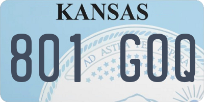KS license plate 801GOQ