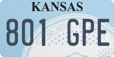 KS license plate 801GPE