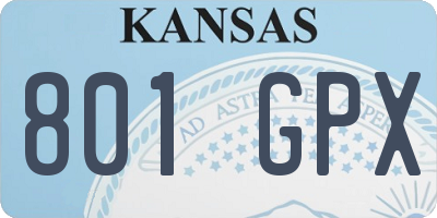 KS license plate 801GPX