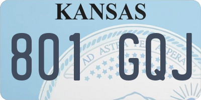 KS license plate 801GQJ