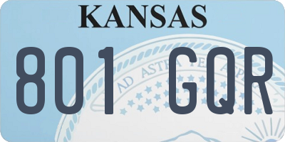 KS license plate 801GQR