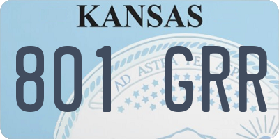 KS license plate 801GRR
