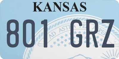 KS license plate 801GRZ