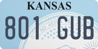 KS license plate 801GUB