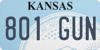 KS license plate 801GUN