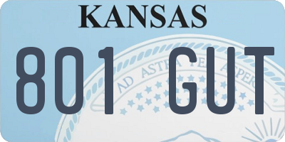 KS license plate 801GUT