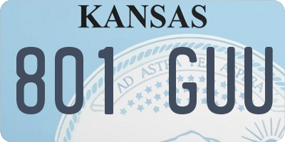 KS license plate 801GUU