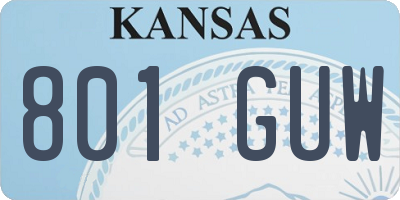 KS license plate 801GUW