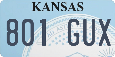 KS license plate 801GUX