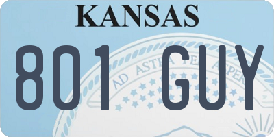 KS license plate 801GUY