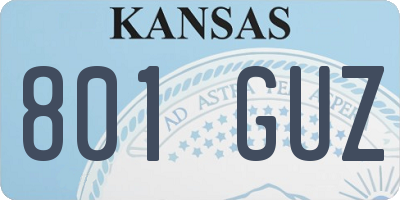 KS license plate 801GUZ