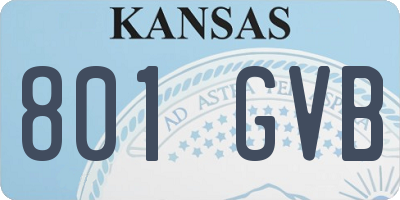 KS license plate 801GVB