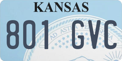 KS license plate 801GVC